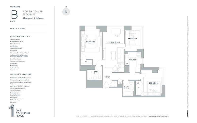 One Columbus Place - North - B - FLR 19 - WD