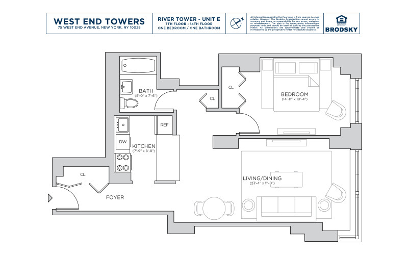 West End Towers - River - E - FLR 07-14