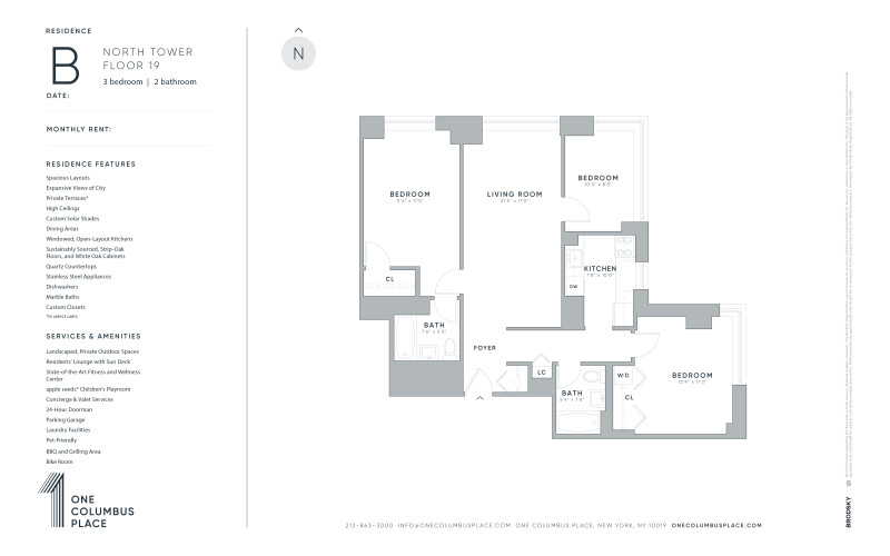 One Columbus Place - North - B - FLR 19 - WD