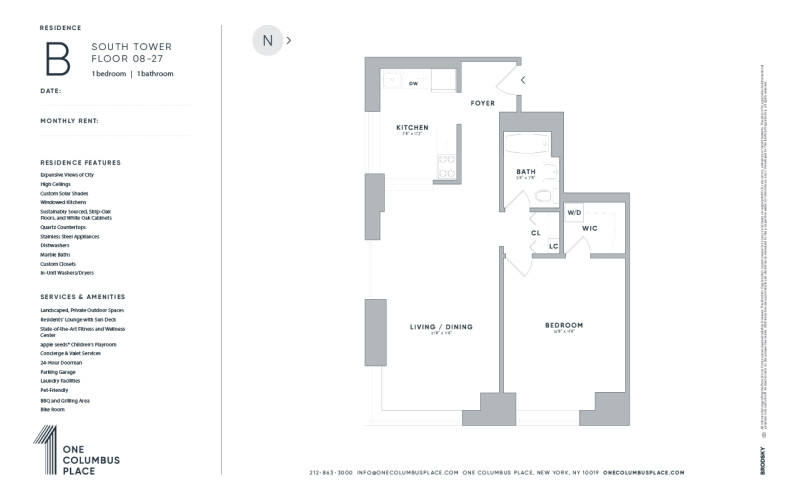 One Columbus Place - South - B - FLR 08-27 - WD