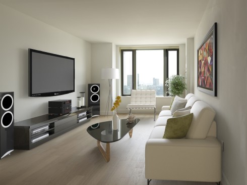 City Tower At 10 Point Downtown Brooklyn Brodsky City Tower Living Room Render Stereo